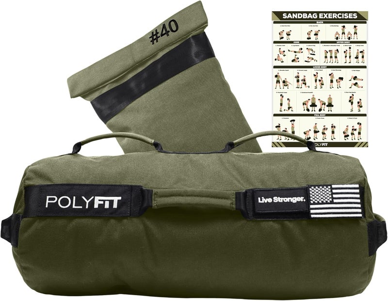 Polyfit Sandbag Pro - Workout Sandbag with Triple Closure Filler Bag and Reinforced Nylon Webbing - Sand Not Included - Multiple Colors & Sizes - Image 1